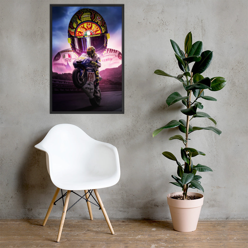 Rossi Wheelie Framed Poster