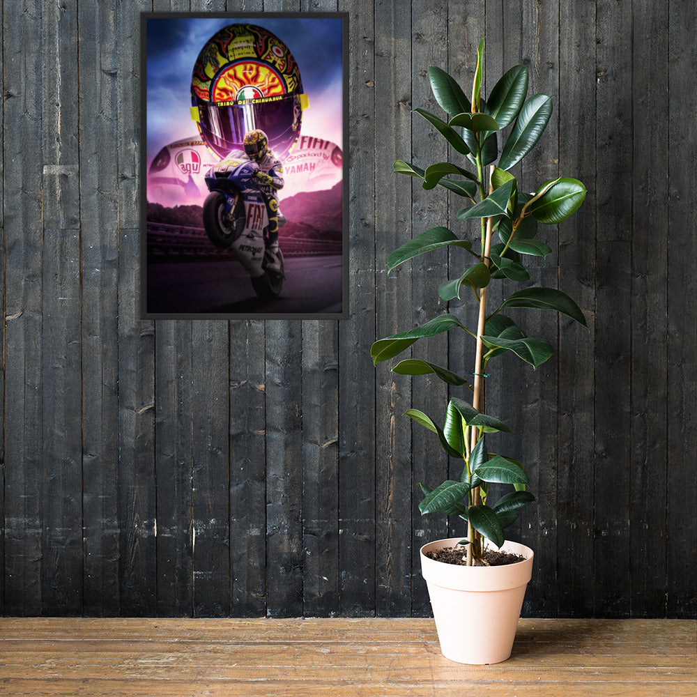 Rossi Wheelie Framed Poster