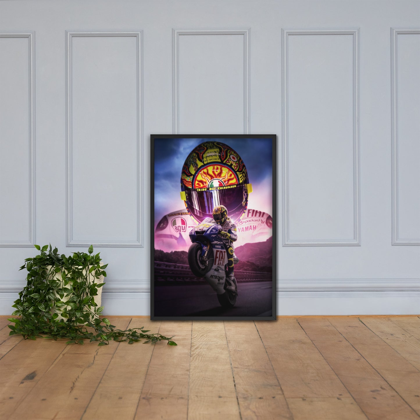 Rossi Wheelie Framed Poster