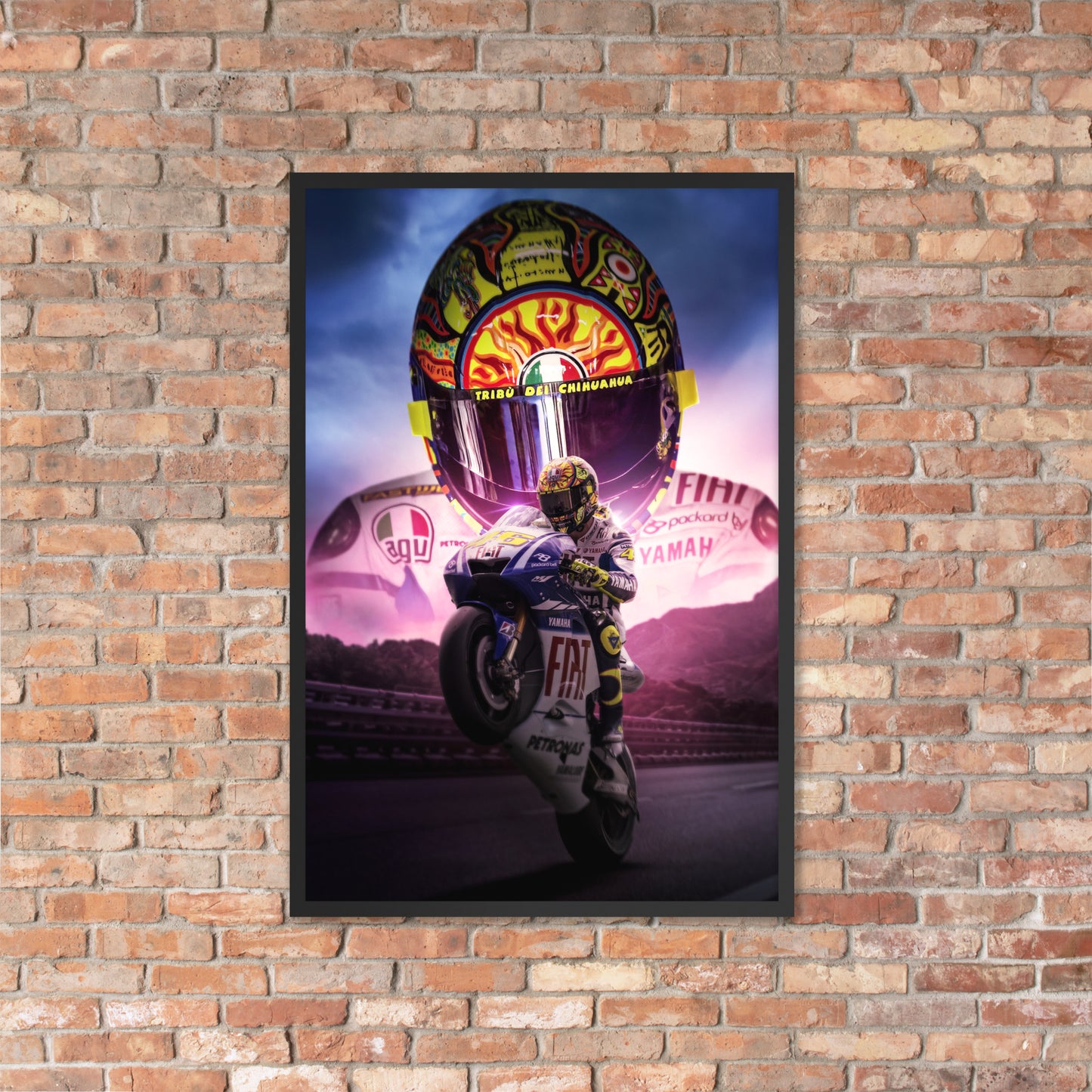 Rossi Wheelie Framed Poster